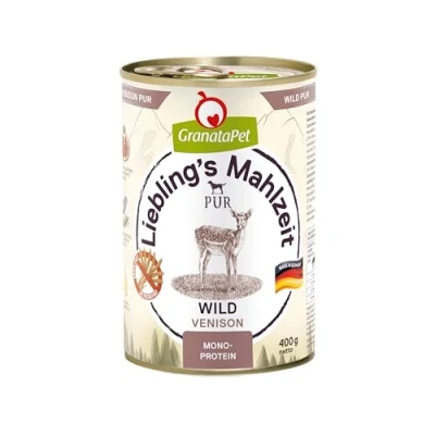 Imagen de GranataPet Liebling&#039;s Mahlzeit Wild Pur, Comida húmeda para Perros, Perros sin Cereales ni azúcares, pienso Completo con Alto Contenido de Carne y aceites, 6 x 400 g