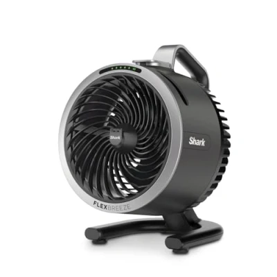 Imagen de Shark FlexBreeze HydroGo, potente ventilador silencioso portátil con nebulización, para interior y exterior, resistente, o sin cable, pequeño ligero, flujo de aire hasta 20 m, carbón FA050EU