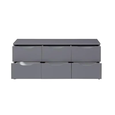 Imagen de Inter Link Aparador Cajonera para Dormitorio, salón, Cuarto de baño Gris Gran Capacidad Almacenamiento Madera compuesta Robusto Cuidado fácil Silenzia 6 B