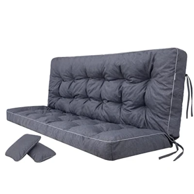 Imagen de cojín con respaldo para columpio de jardín, banco, ancho del asiento 180 cm