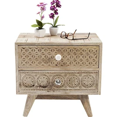 Imagen de Kare Design Mesilla Puro, 50x35cm, beige, mesa de noche, dormitorio, madera lacada