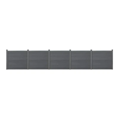 Imagen de Valla de jardín WPC 165 cm x 770 Elemento Panel Columnas Protección Gris