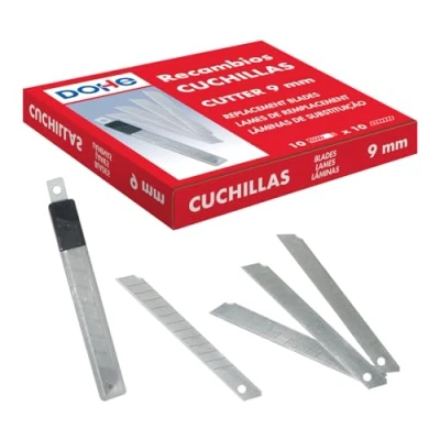 Imagen de Dohe Recambios Cuchillas para Cutter de 9 mm (100 uds.) En estuche plástico con tapa Material oficina