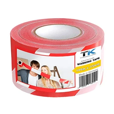 Imagen de Cinta de señalización Cintas balizamiento no adhesiva, para delimitar espacios color rojo y blanco (100 m señalización)