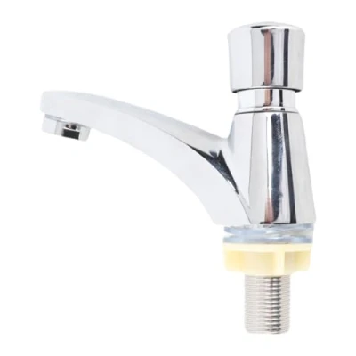 Imagen de Cikonielf Grifo de retardo Tiempo Cromado, Fregadero Lavabo Ahorro Agua Cierre automático, baño Cocina pública