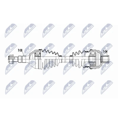 Imagen de NTY NPW PL 165 Árbol de transmisión Eje delantero, derecha 590mm F23 Caja cambios manual, 5 marchas OPEL: Vectra C GTS, Sedán