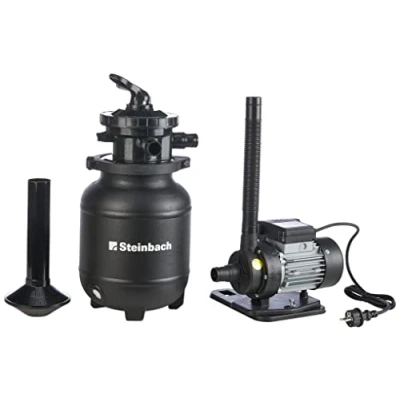 Imagen de Steinbach Filtro Active Balls+ 040386 Bomba no autoabsorbente para Piscinas de hasta 19.000 l con válvula 7 vías Palanca Ajuste y manómetro Incluye Aproximadamente 300 g Bolas