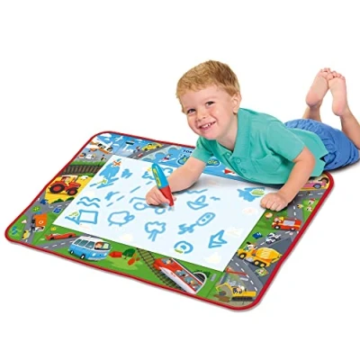 Imagen de Aquadoodle E73268 Vehicle Adventure Doodle, Official Tomy No Mess Colouring &amp; Drawing Game, Water Play Mat, Magic Pen, Suitable for Toddlers and Children Aged 18 Months+