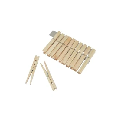 Imagen de Homea, Set de 12 Pinzas para la Ropa Madera, 10 cm, Natural