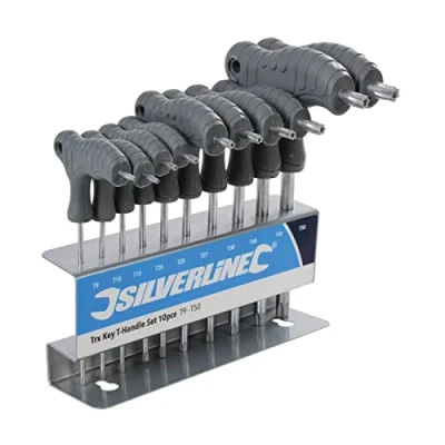 Imagen de Silverline Destornilladores Trx con mango en T, 10 pzas T9 T50 (328015)