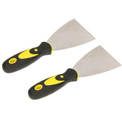 Imagen de KOTARBAU® 2 x Espátulas para pintor, de acero inoxidable 80 mm, con mango goma, Espatúla masilla, yeso, Espátula universal, uds