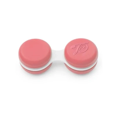 Imagen de Estuche de almacenamiento/remojo para lentes contacto color Rosa macarrón nuevo ojos izquierdo/derecho Estuches contacto, portátiles y a prueba fugas 1 piezas