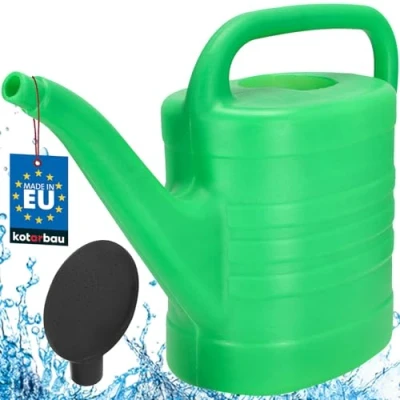Imagen de KOTARBAU® Regadera de plástico Resistente 12 l, Ovalada con Cabezal Efecto Lluvia, Accesorio jardinería para regar Flores, Plantas, alcachofa extraíble, Mango ergonómico