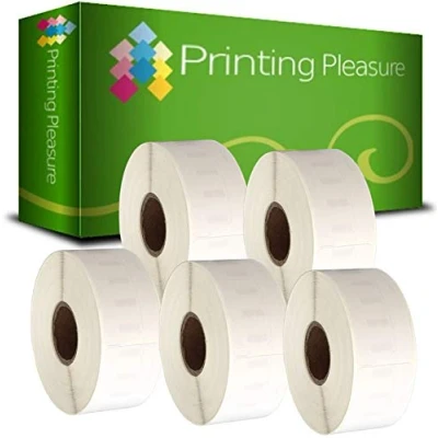 Imagen de Printing Pleasure 5 x 11356 Cinta para impresoras de Etiquetas compatible con Dymo LabelWriter &amp; Seiko 89mm 41mm 300 por Rollo