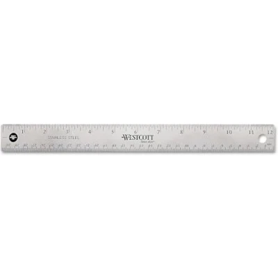 Imagen de Acero inoxidable oficina regla con antideslizante Base de corcho, 12 &quot;