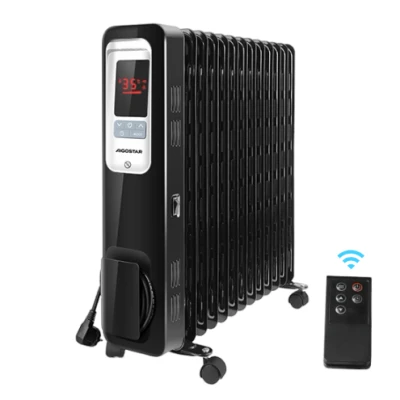 Imagen de Aigostar Radiador de Aceite Portátil 13 Elementos, Pantalla Control LED, Mando a Distancia, 3 Modos y Función Eco, Silencioso, 2500W, Recomendado para Estancias 25 m2, Oil Monster