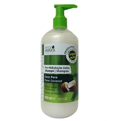 Imagen de Real Natura Champú Sin Sal Pro Nutrição Extra Coco Hidratación Intensa Nutrición Avanzada Brillo Natural Protección y Fortalecimiento Aroma Refrescante 500ml