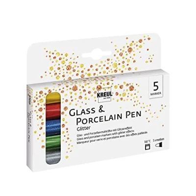 Imagen de KREUL Hobby Line 16530 Juego de rotuladores con Brillo para Porcelana y Cristal