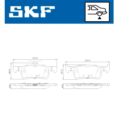 Imagen de SKF VKBP 90600 Juego de pastillas freno no preparado para indicador desgaste