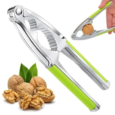 Imagen de HELOVGE Cascanueces,1 Piezas Cascanueces de Metal,Acero Inoxidable,Cascanueces Acero Manual Metal Castañas, Nueces Brasil,Multifunción Herramientas Cocina