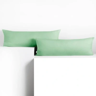 Imagen de DecoKing 2 Fundas de Almohada 40 x 200 cm, algodón, Cremallera Menta, ámbar
