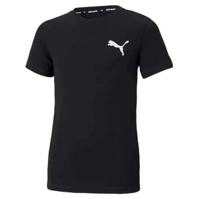 Imagen de Puma Active Small LOGO Unisex Camiseta estampada para niños, Talla: 176, Black