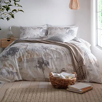 Imagen de Appletree Loft Edale Juego de Funda edredón 100% algodón para Cama Matrimonio en Lino
