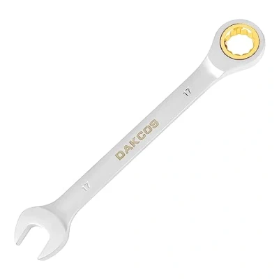 Imagen de DAKCOS Llave combinada de trinquete fija con carraca 17mm, Cr V 72 deintes