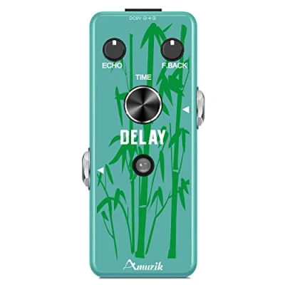 Imagen de Amuzik Pedal analógico de retraso para guitarra con efectos retraso, efecto vintage carcasa metal