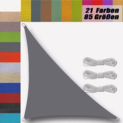 Imagen de toldo Vela de Sombra Gris Impermeable Exterior Prueba Viento PES Resistente Velas toldos para terraza Jardin pergola Trasero 6x6x8m Rectangular
