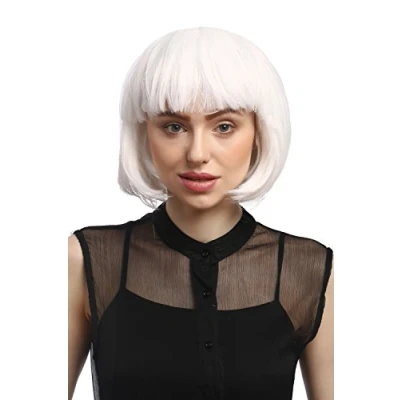 Imagen de WIG ME UP Peluca Corta de Pelo Bob Color Blanco Fiesta Disco GO Girl PW0114 P60