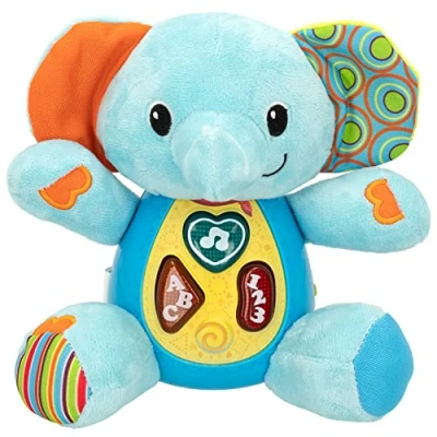 Imagen de winfun 85178 Peluche para bebés que habla y luces de colores, Idioma Español, Elefante