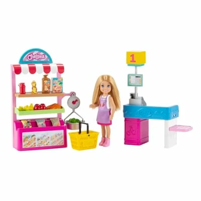 Imagen de Barbie Chelsea Supermercado Muñeca con Tienda de Juguete y Accesorios, para niñas niños +3 años (Mattel GTN67)