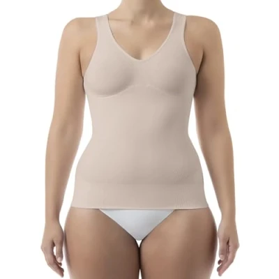 Imagen de Farmacell Shape 607 (Carne, L) Camiseta de Microfibra contenitiva y Moldeadora, con Efecto Push up