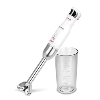 Imagen de MPM MBL 27 Batidora de Mano Desmontable, Brazo Acero Inoxidable, Función Soft Touch, Vaso 600 ml 500W