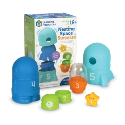 Imagen de Learning Resources LER6377 Sorpresa de Espacio, 18M+, Actividades Preescolar, Aprendizaje para niños, Montessori, Juguetes anidación, Multicolor, Talla única (LER6377)