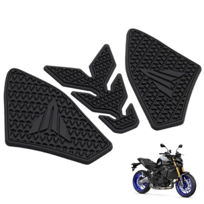 Imagen de Protector de depósito motocicleta compatible con Yamaha MT 09 MT09 2021 2022 2023, almohadilla combustible lateral motocicleta, calcomanías protectoras antideslizantes para agarre