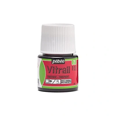 Imagen de Pebeo Vitrail Vidriera (Cristal, Efecto Pintura para Telas claras (45 ml), Rosa, Rosa