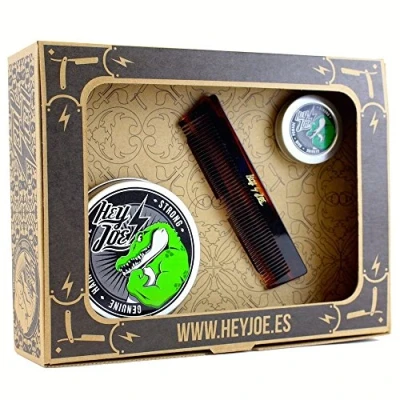Imagen de HEY JOE Pomade Survival Kit STRONG pomada FUERTE contiene la 100 ml., 15 ml. y nuestro peine de bolsillo hecho a mano