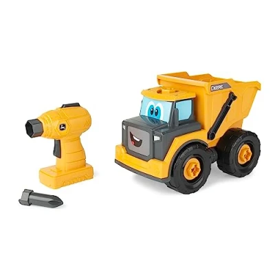 Imagen de Build A Buddy Johnny Tractor Construye el Camión de Color Amarillo, icluye 18 Piezas, un Taladro eléctrico y su Broca, con Piezas Grandes preparadas para los niños +18 Meses, Bizak (30697508)