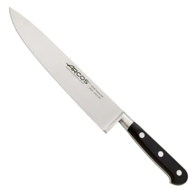 Imagen de Arcos Serie Lyon Cuchillo Chef Cocinero Hoja de Acero Inoxidable Forjado NITRUM 200 mm Mango Polioximetileno (POM) Color Negro