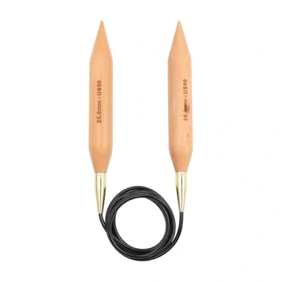 Imagen de Knit Pro Agujas Circulares fijas KnitPro Jumbo Birch (80cm x 25.00mm) 1 Unidad
