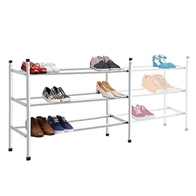 Imagen de Knight Zapatero de 3 niveles extensible y apilable, acabado cromado, 62 a 113 cm largo x 23 ancho 51 alto.