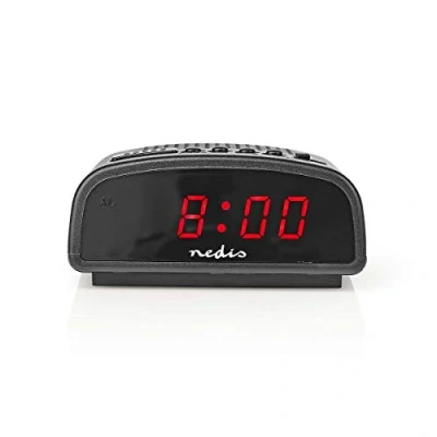 Imagen de NEDIS CLDK008BK Despertador Digital de sobremesa sobremesa, Pantalla LED, función repetición, Negro
