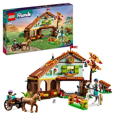Imagen de LEGO 41745 Friends Establo de Autumn con Carruaje y 2 Figuras Caballos Juguete, Accesorios Equitación, Set Granja, Regalos Animales para Niñas Niños 7+ Años