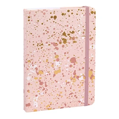 Imagen de Idena 12250 Cuaderno Sparkle Rose, cuadriculado, 14 x 20 cm, 192 páginas, 100 g/m², con bolsillo de ranura, cinta y cierre goma, 1 unidad.