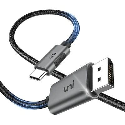 Imagen de uni Cable USB C a DisplayPort (4K@60Hz, 2K@165Hz), Display Port tipo de aluminio Thunderbolt 4 3 para iPhone 15 Pro Max MacBook Pro/Air iMac iPad Surface XPS (1,8 m)