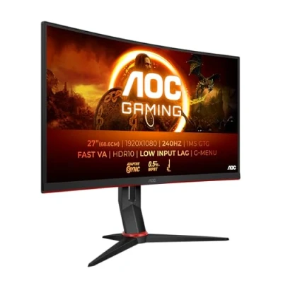 Imagen de Monitor gaming AOC C27G4ZXE, 27&quot;, Full HD, 1 ms GtG, 0.3 MPRT, 280 Hz, Curvo, Fast VA, Retroiluminación WLED, Negro