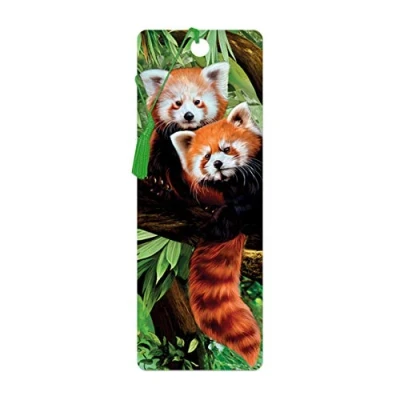 Imagen de 3D LiveLife Marcapaginas Panda rojo de Deluxebase. Un marcapáginas pandas con lenticular e ilustraciones licencia del reconocido artista Katrina Sokolo