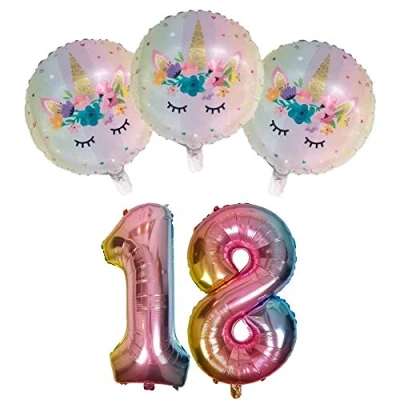 Imagen de DIWULI Globos Unicornio 18 Años Cumpleaños Unicornio, Decoracion Niña, Globo Numero Rosa, de Cumpleãnos Niña Fiesta Kit